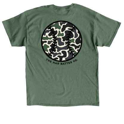Backwoods Camo Baseball Tee (Adult)